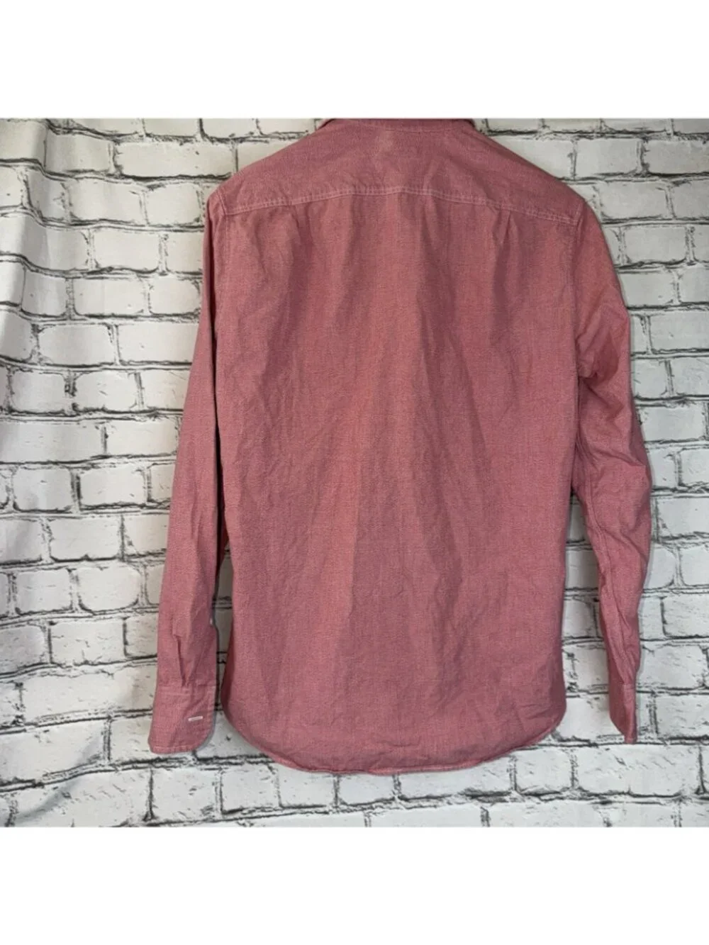 J Crew Shirt Men's Small Red Button Up  Long Sleeve Workshirt Salmon Western
